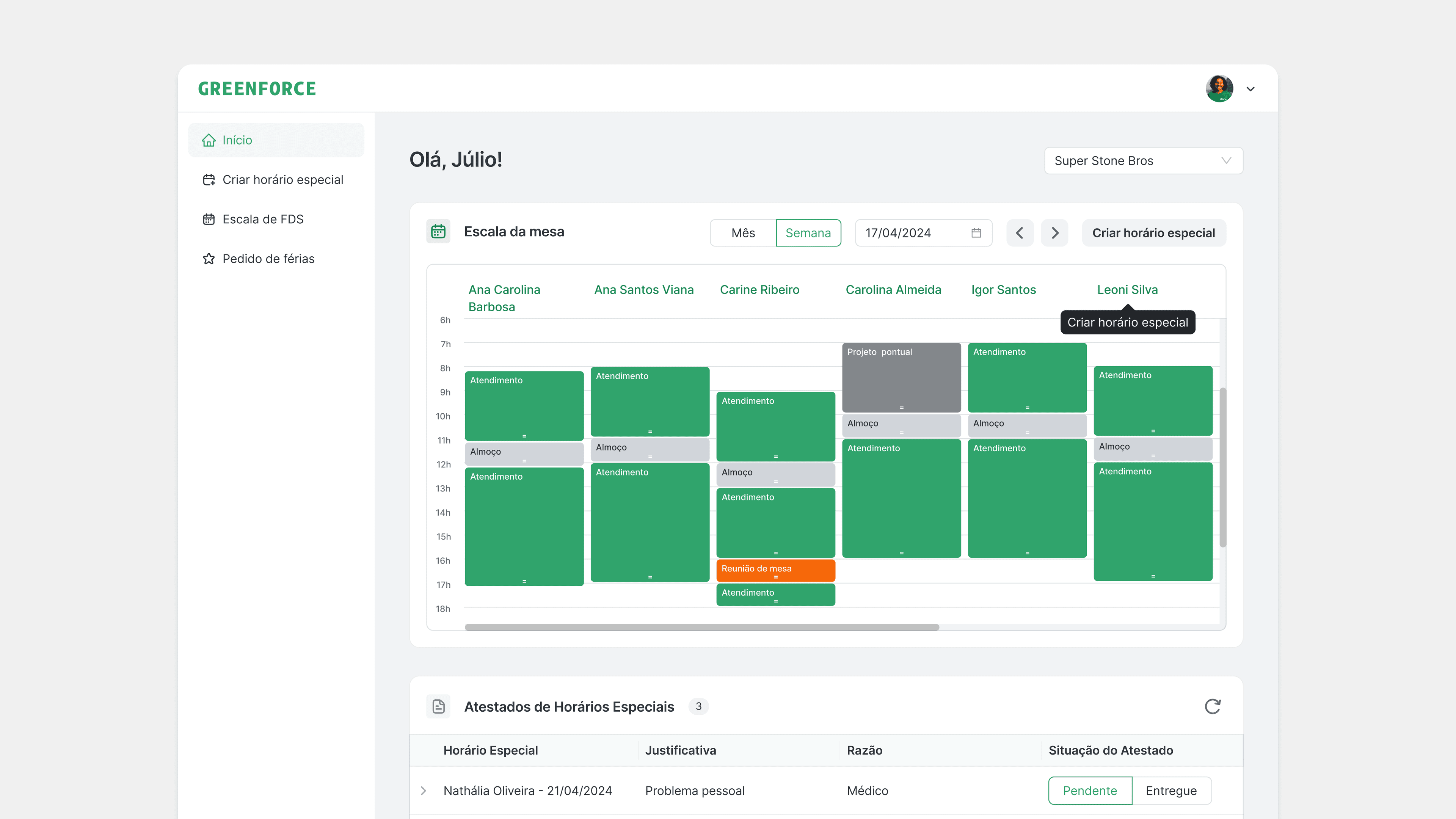 Workforce Management System Interface